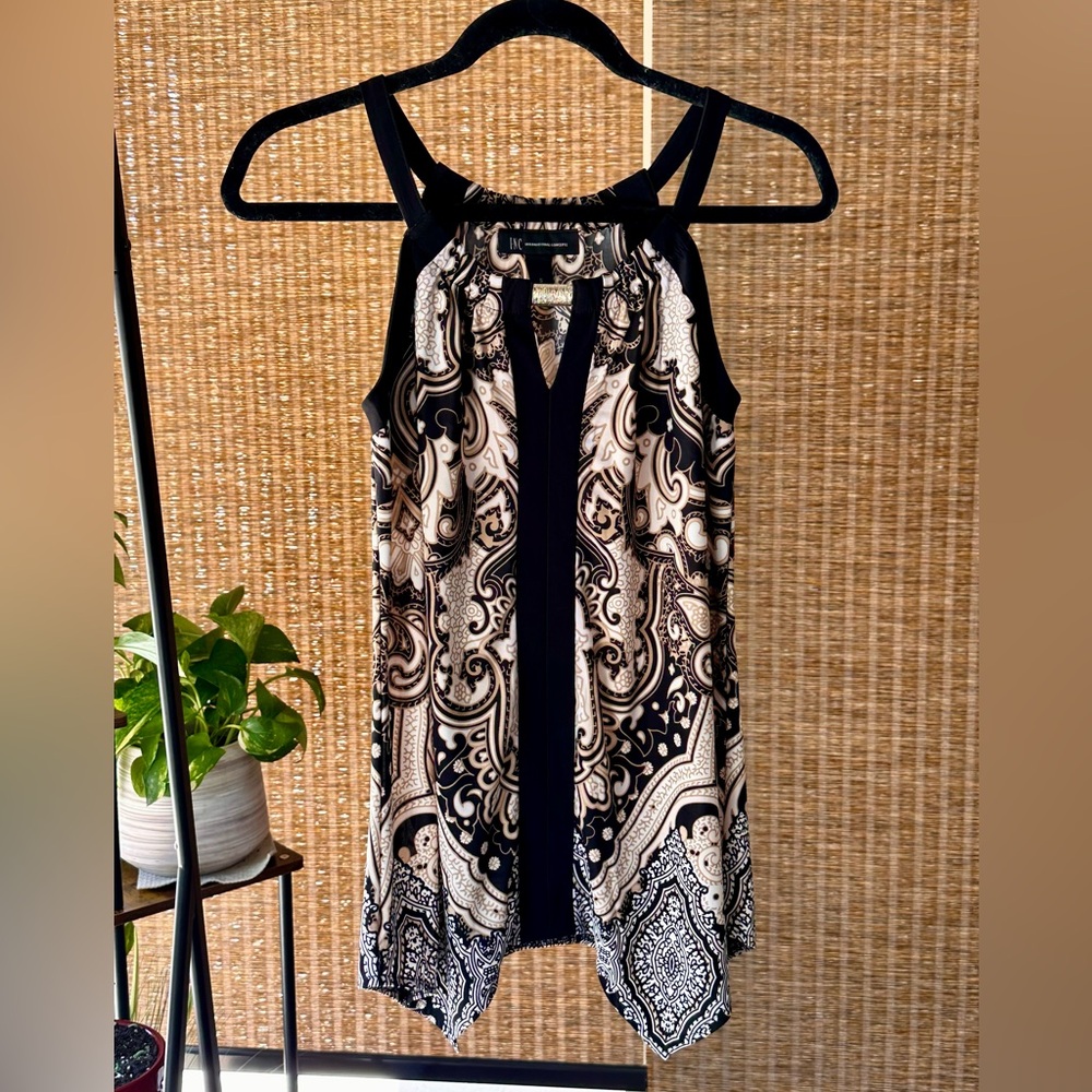 INC black white gold top